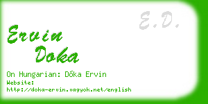 ervin doka business card