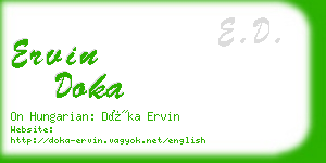 ervin doka business card